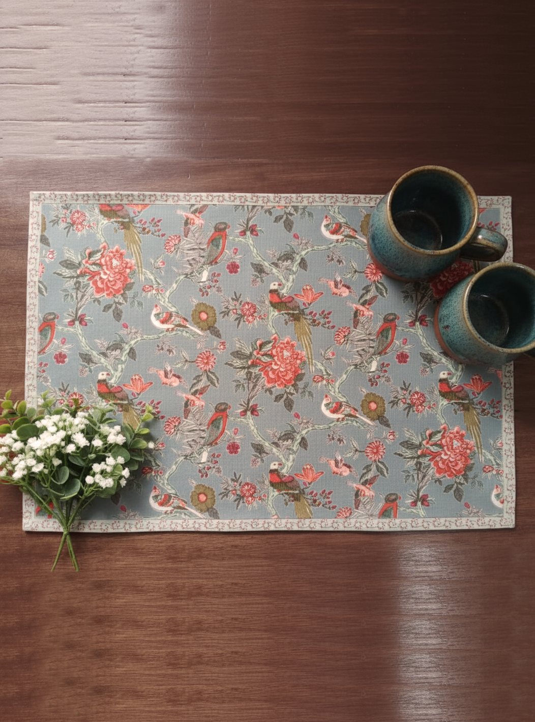 Printed Mat Set of 6 : Bird Manosque Canvas