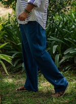 Mens House Pant : Solid Indigo Textured