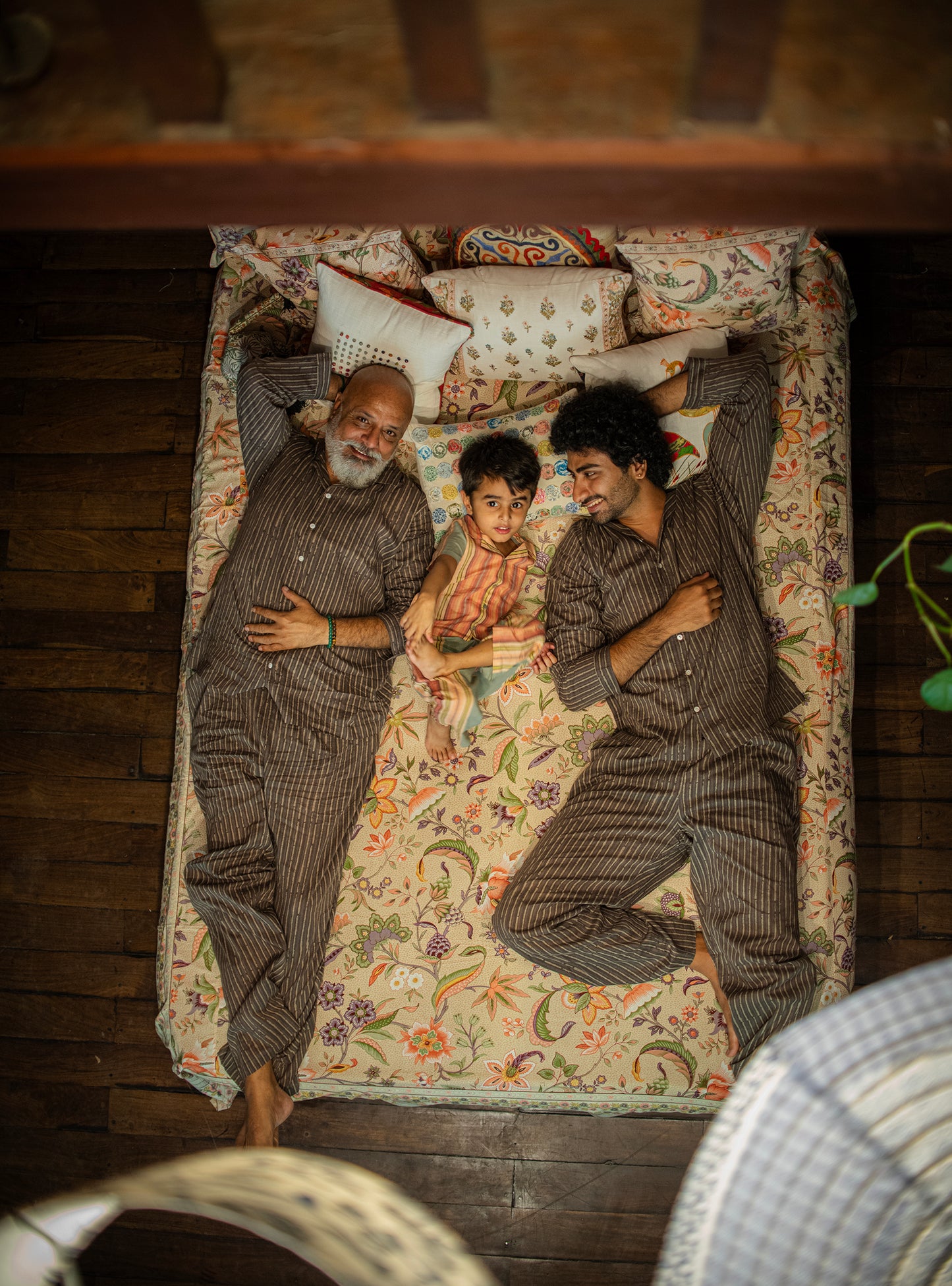 Mens PJ Set : Stripes Brown Voile