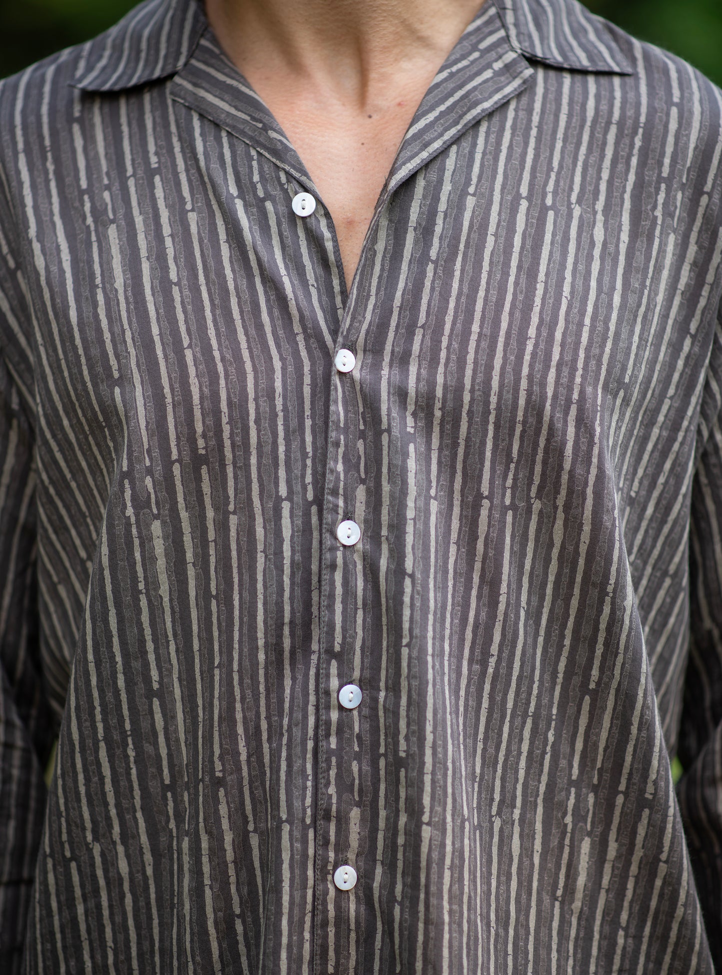 Mens PJ Set : Stripes Brown Voile