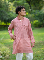 Mens Kurta Short : Kamal Booti Blush Voile