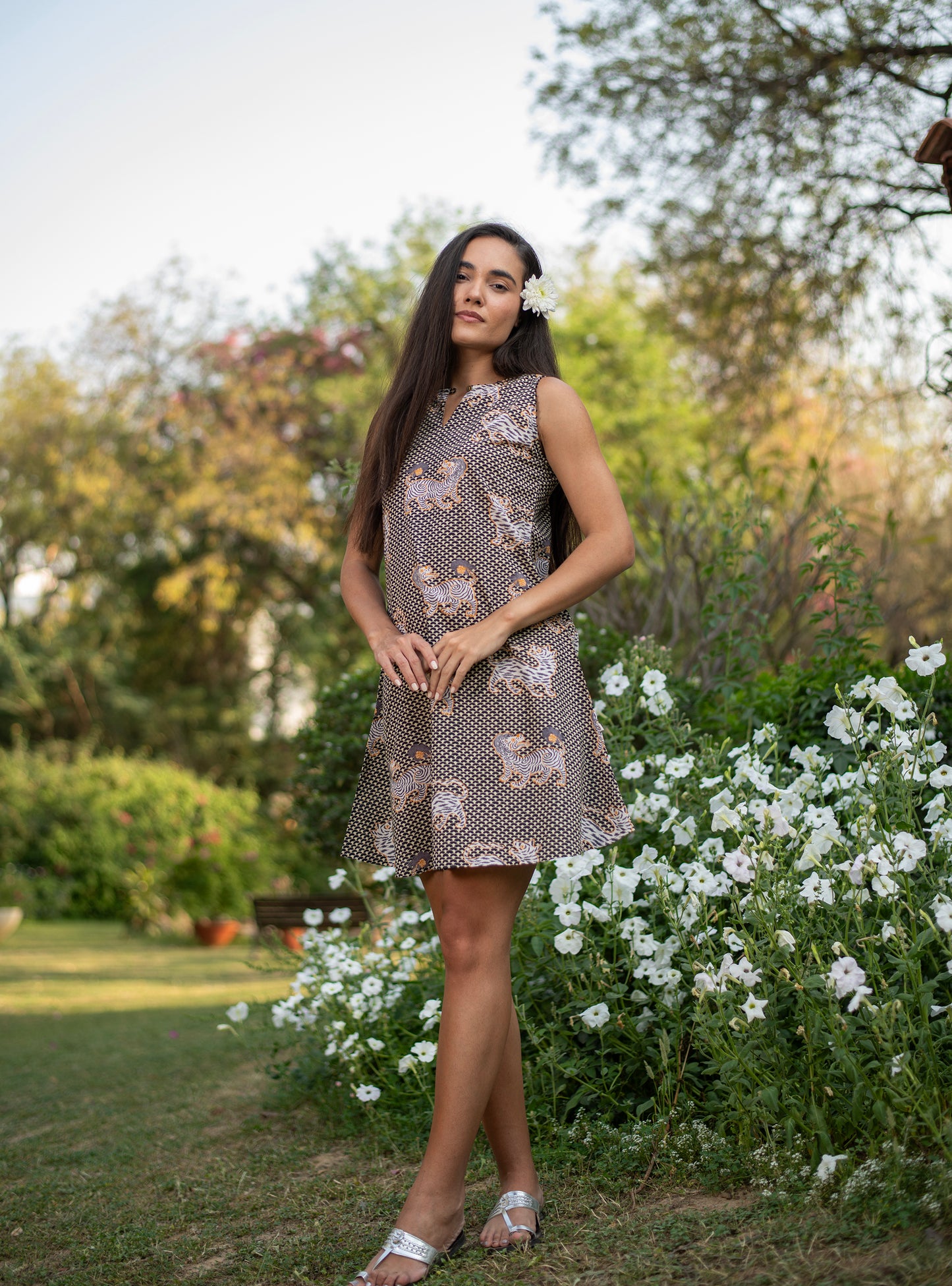 Milele Dress : Tiger Black Voile