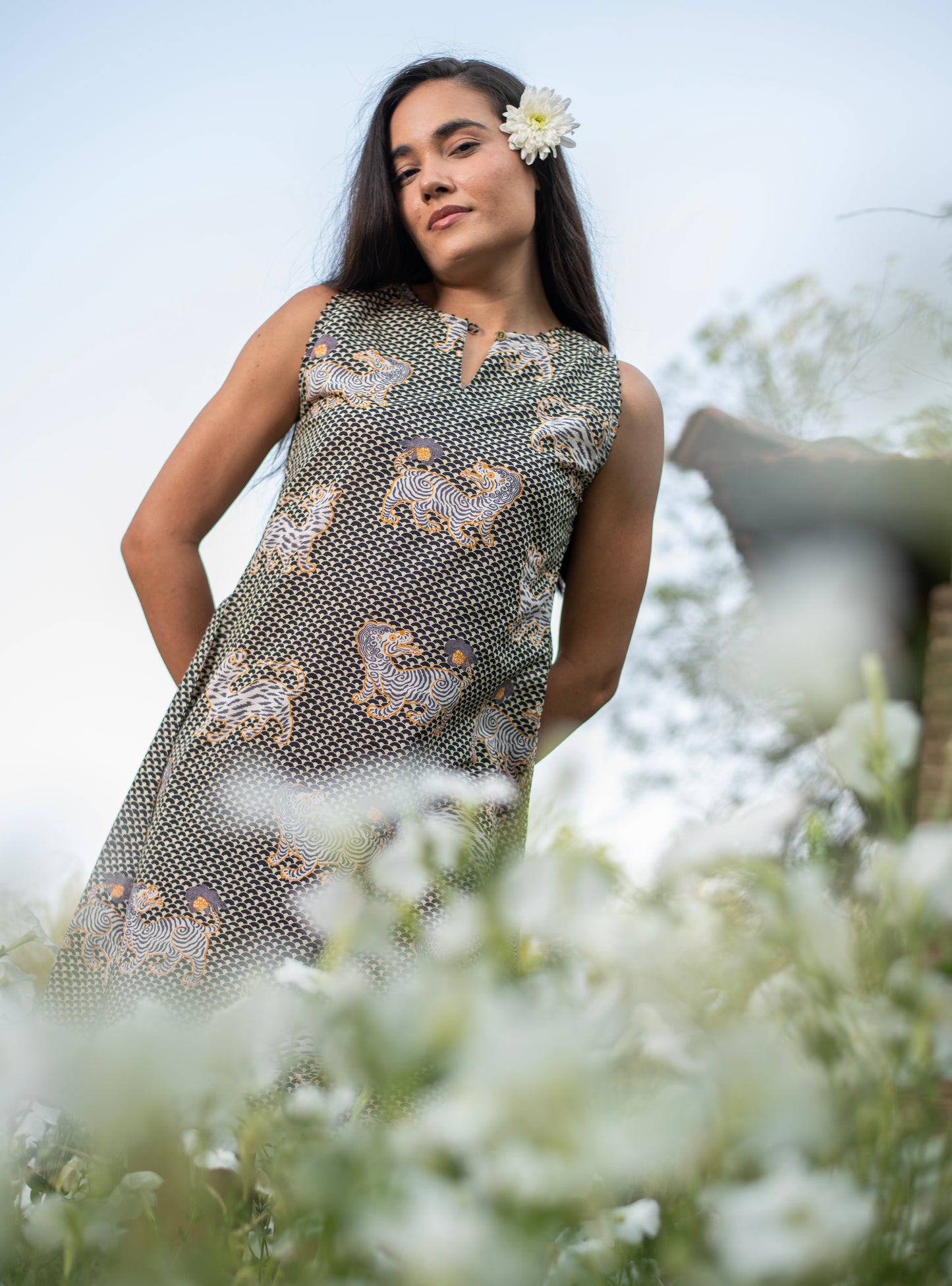 Milele Dress : Tiger Black Voile