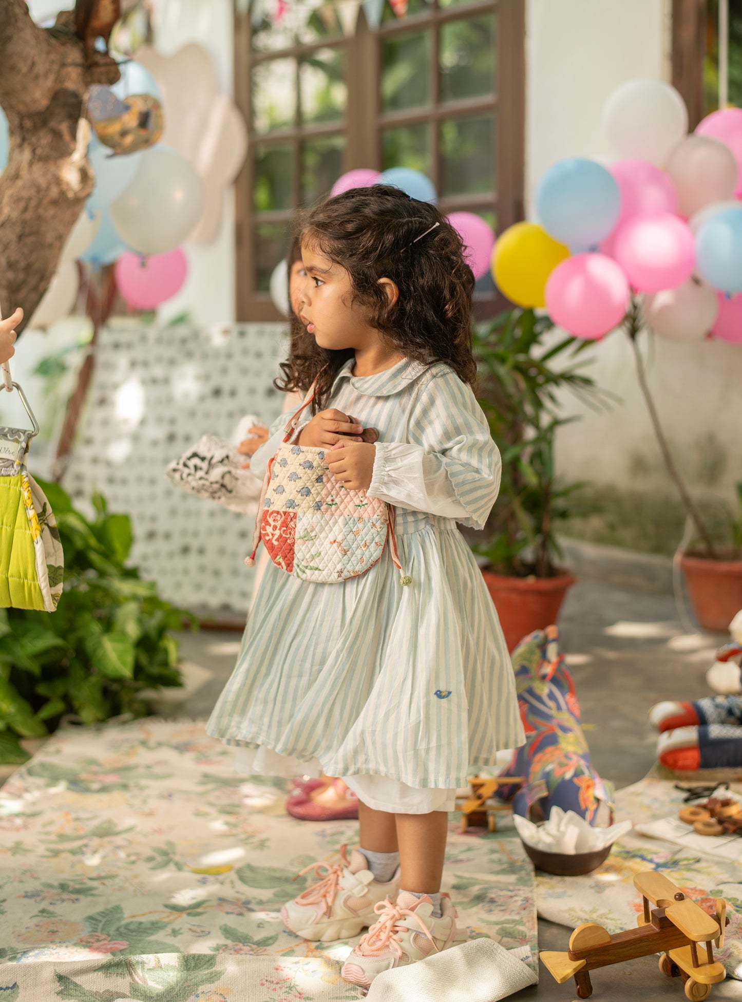 Mio Dress Lemur : Blue & Blush Voile