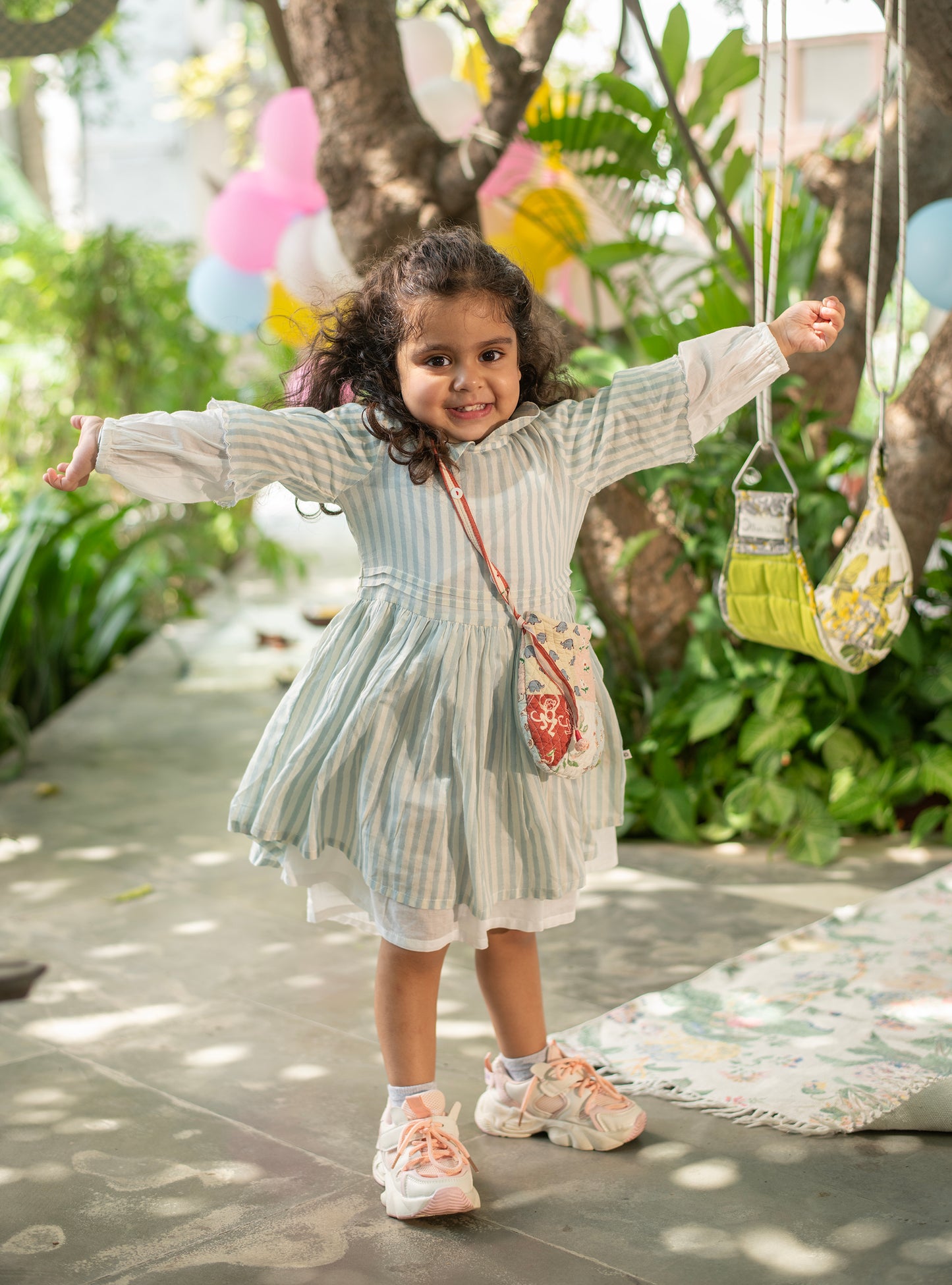 Mio Dress Lemur : Blue & Blush Voile