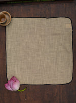 Napkin With Thread Overlock : Beige with Black Slub