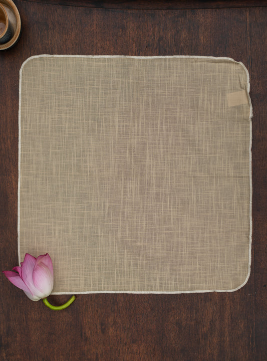 Napkin With Thread Overlock : Beige with Ivory Slub