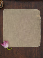 Napkin With Thread Overlock : Beige with Ivory Slub