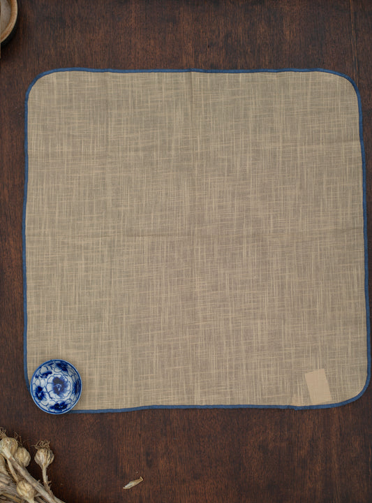 Napkin With Thread Overlock : Beige with Mingei Slub