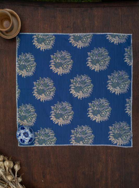 Napkin With Zari Overlock Set of 6 : Gulab Mingei Textured