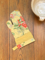 Printed Oven Mitt : Bird Yellow Canvas