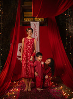 Over Dress : Vermillion Red Chanderi