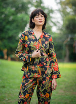 Vanessa PJ Set : Bird Black Voile