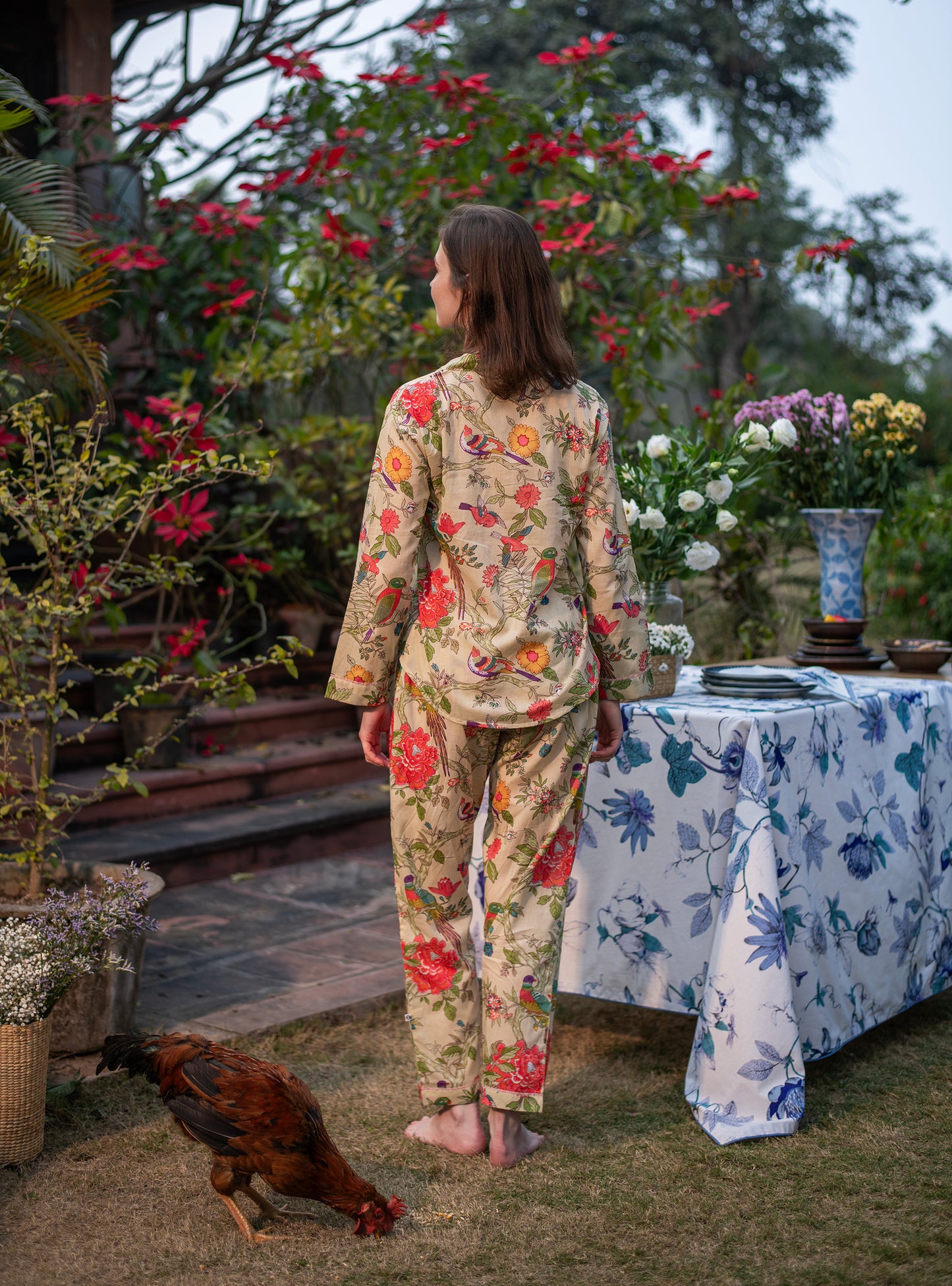 Vanessa PJ Set : Bird Lime  Voile