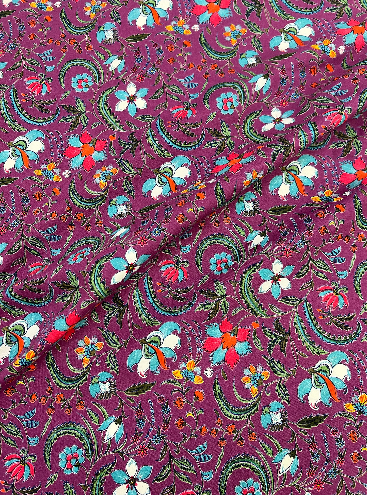 Cotton Poplin Fabric  : Pulicat Marsala
