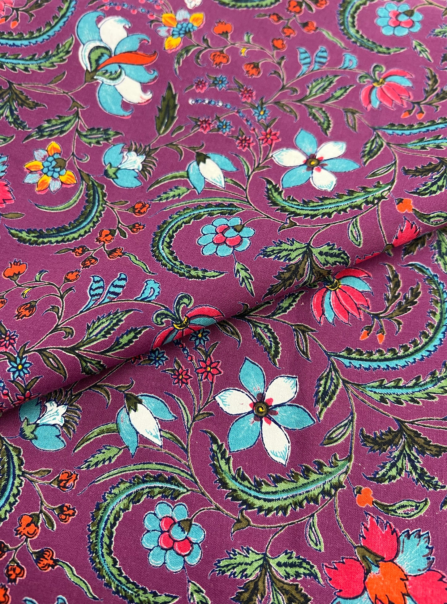 Cotton Poplin Fabric  : Pulicat Marsala
