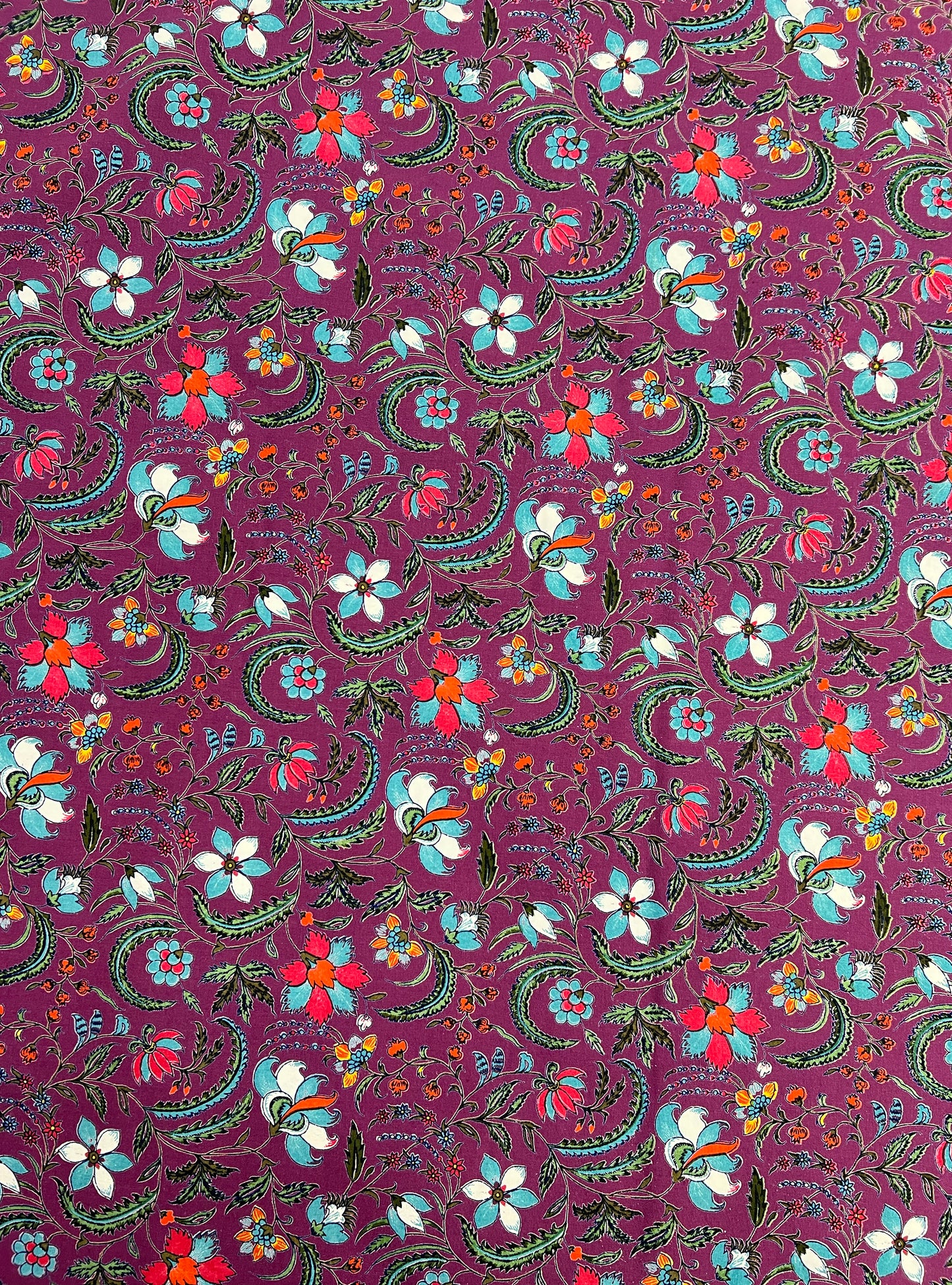 Cotton Poplin Fabric  : Pulicat Marsala