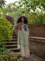 PW Long Shirt : Kamal Booti Mint Voile