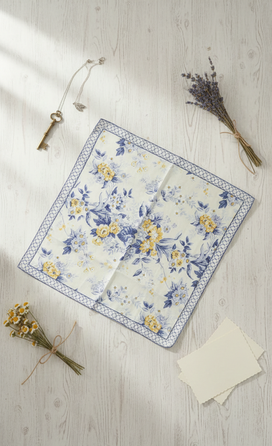 Printed Napkin Set of 6 : Palmeros Navy Sheeting OD