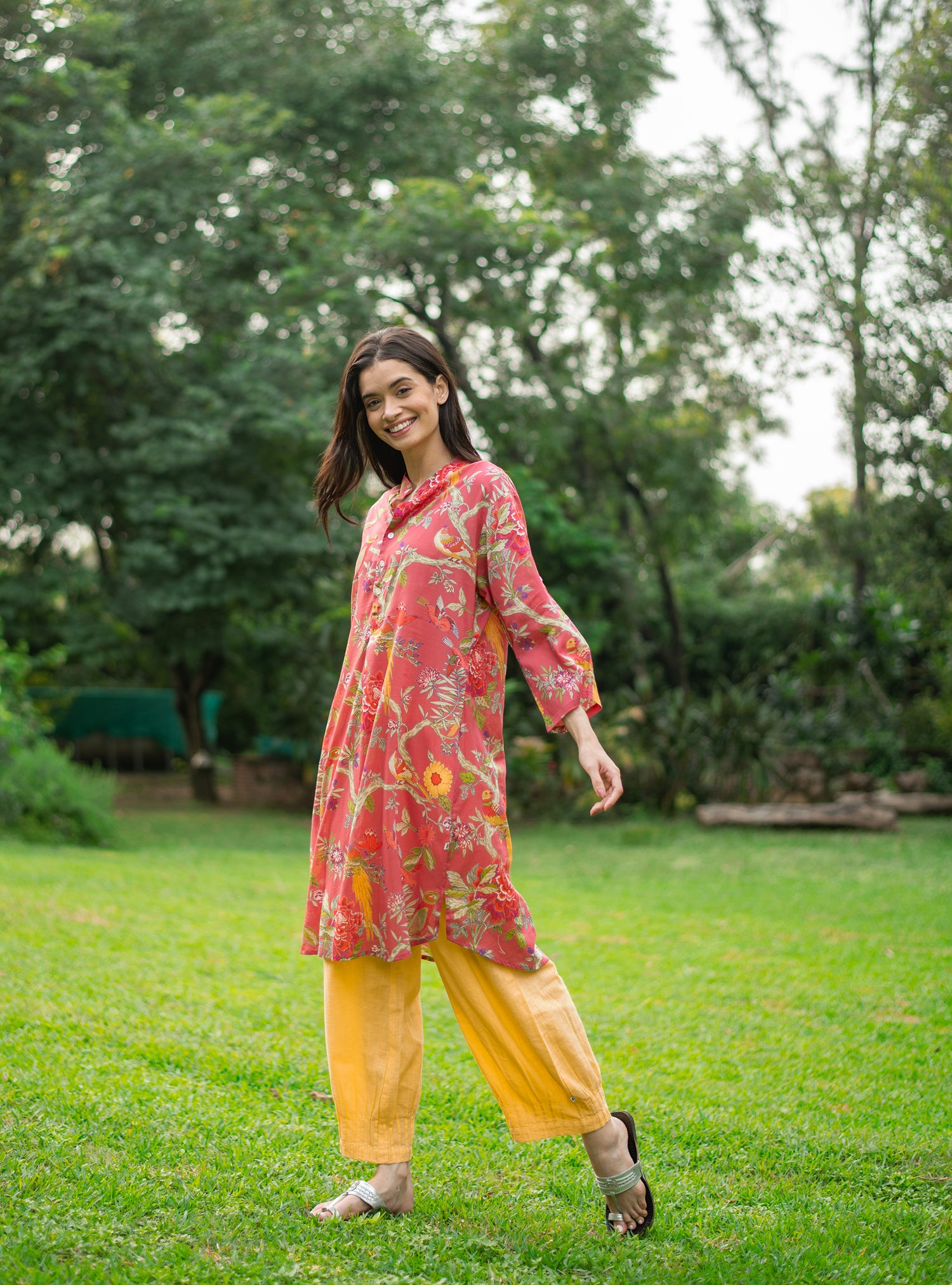 Pinch Cuff Pant : Solid Yolk Slub