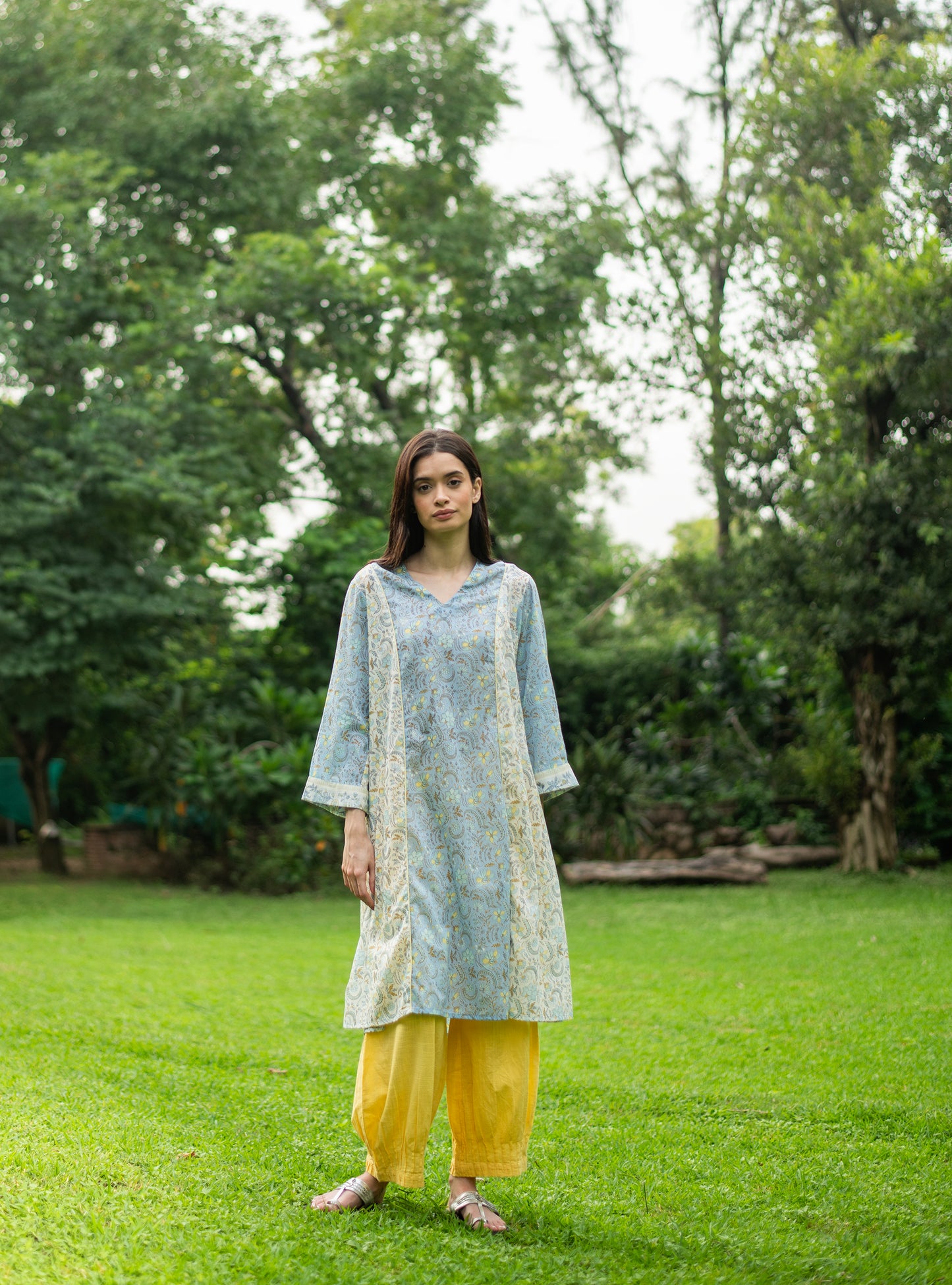 Pinch Cuff Pant : Solid Yolk Slub