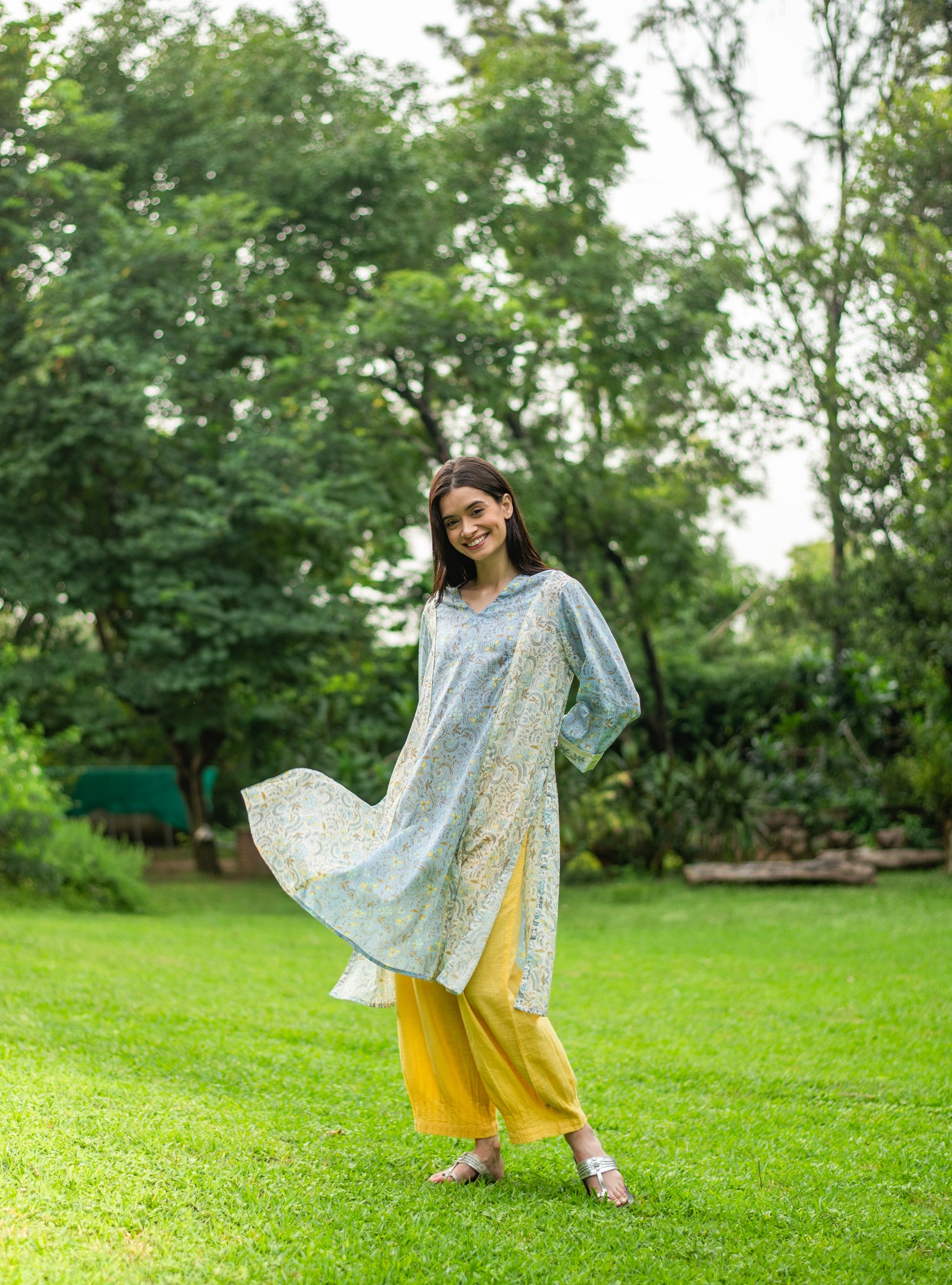 Pinch Cuff Pant : Solid Yolk Slub