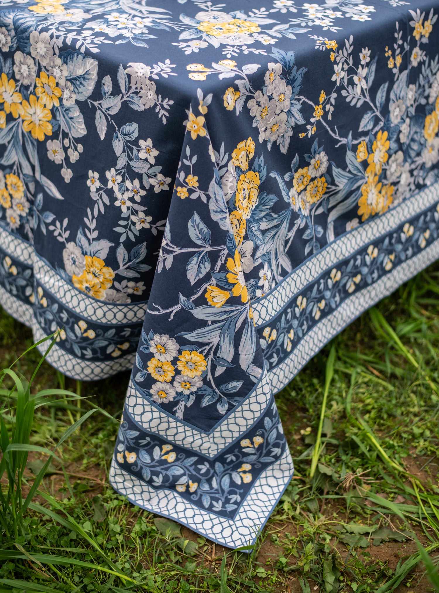 Printed Table Cloth : Palmeros Navy