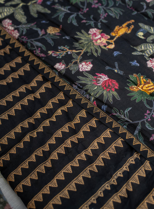 Printed Quilt Rev : Ubud Black Voile