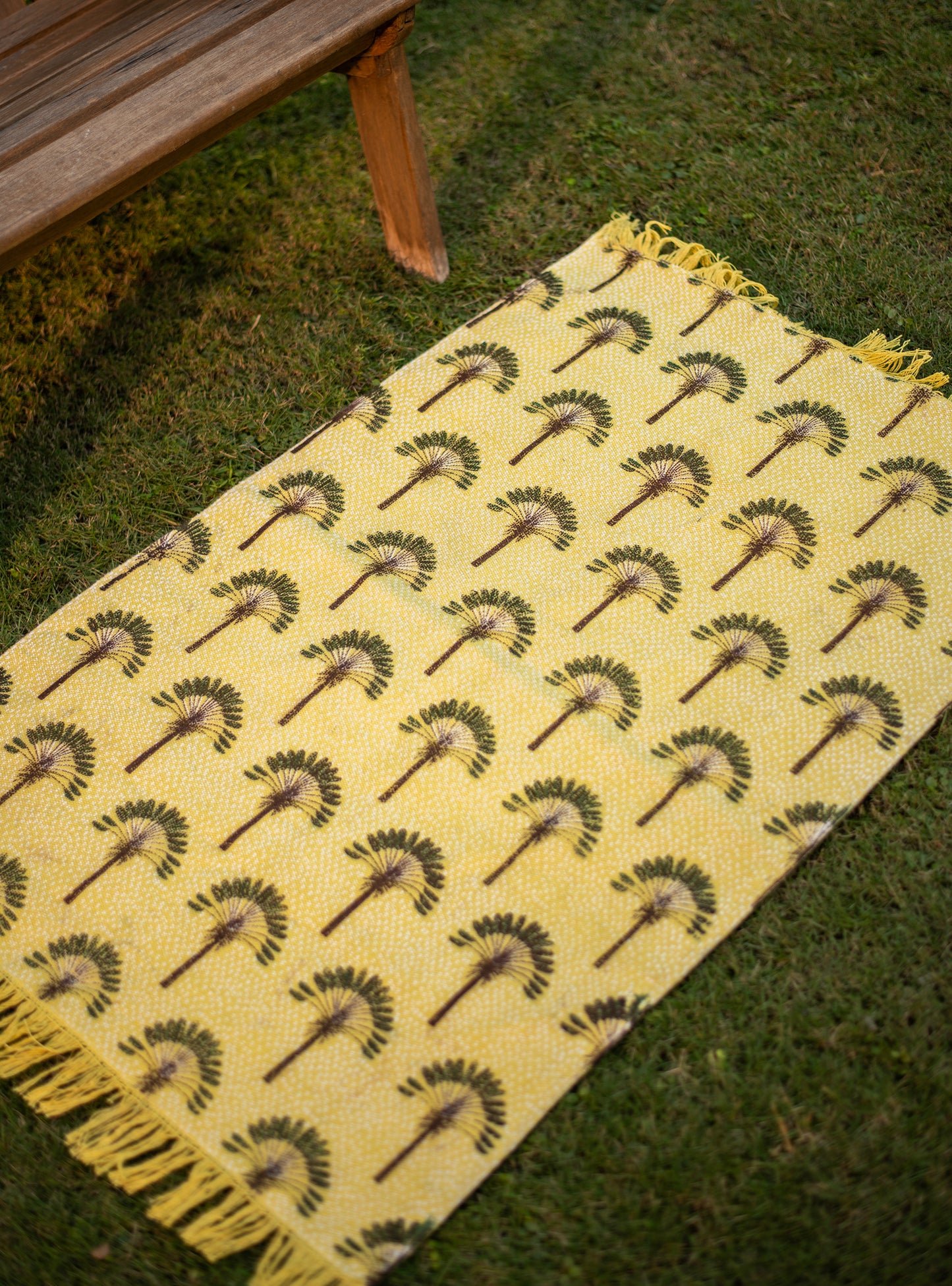 Printed Rug Reversible : Banana Lemon Handloom