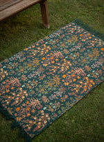 Printed Rug Reversible : Garden Emerald Handloom