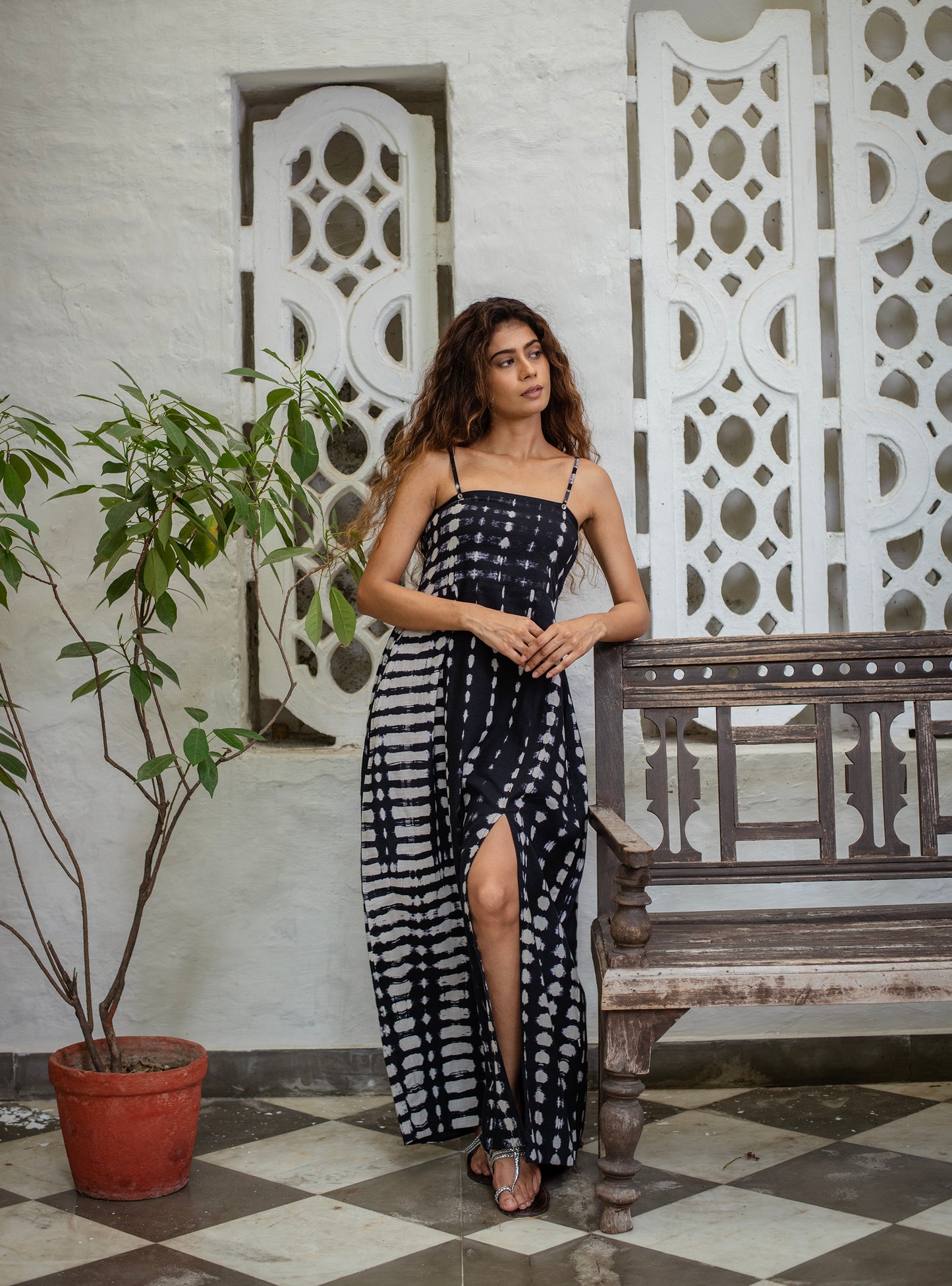 Prom Dress : Tie Dye Black Voile