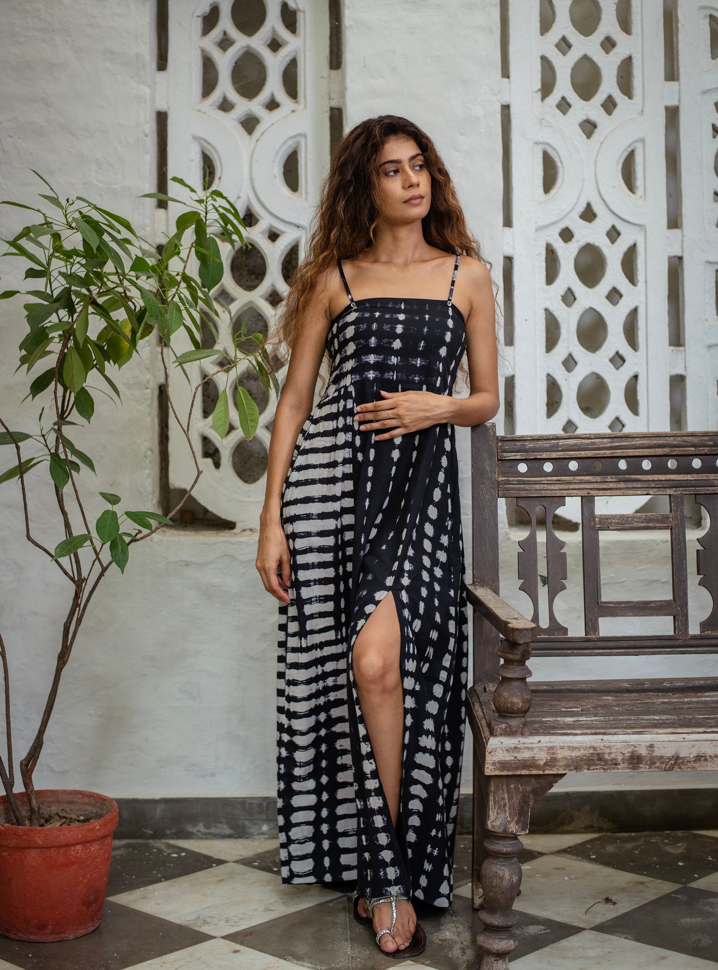 Prom Dress : Tie Dye Black Voile