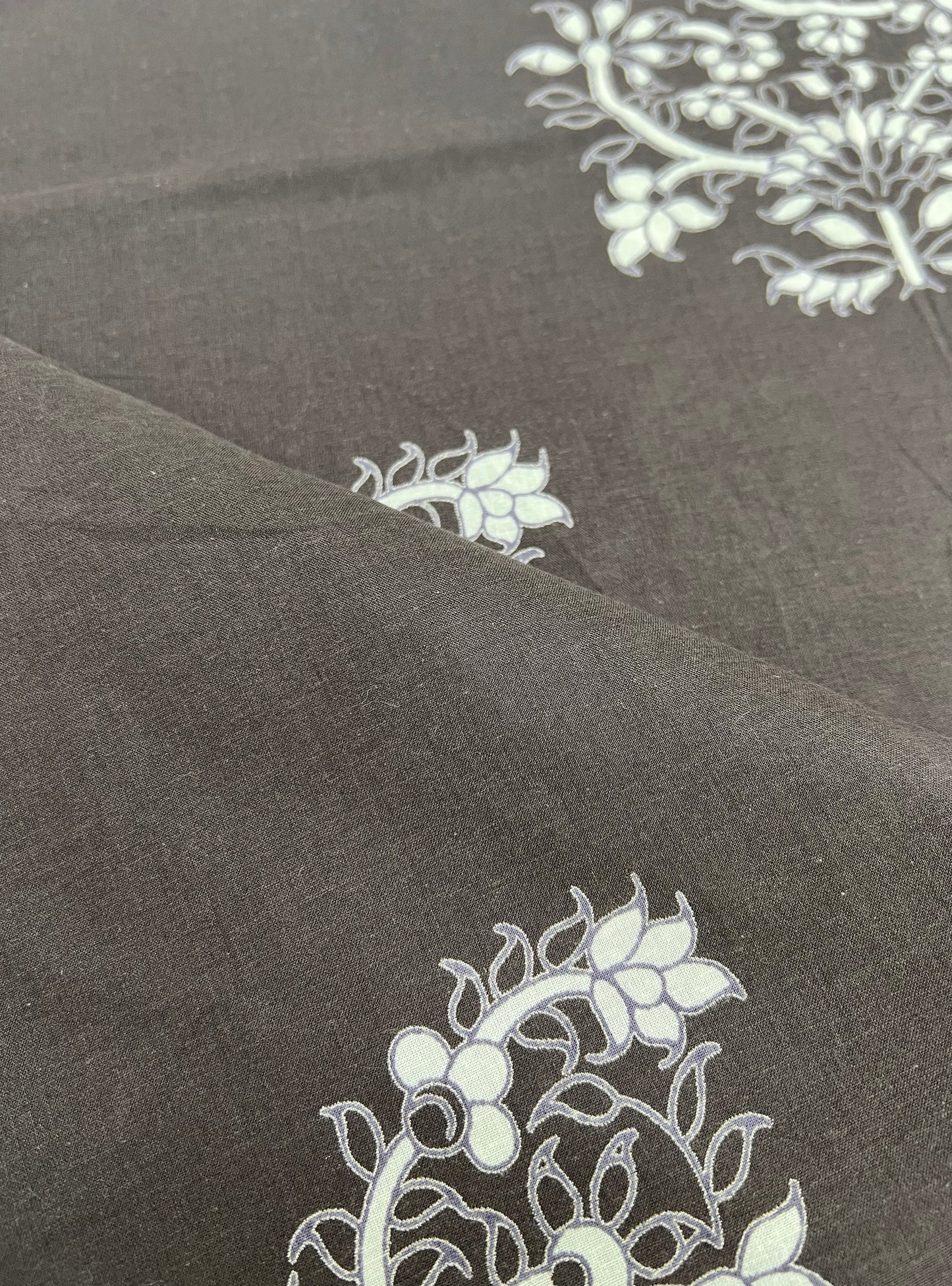 Cotton Cambric Fabric  : Paisley Buti Coffee