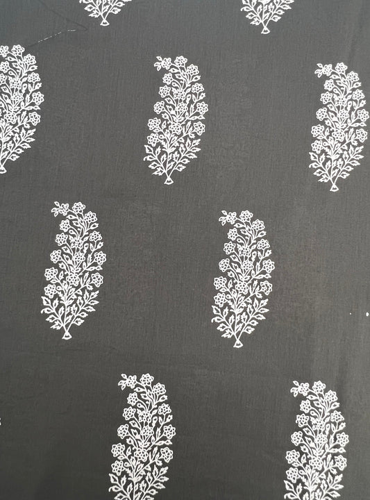 Cotton Cambric Fabric  : Rosa buti black