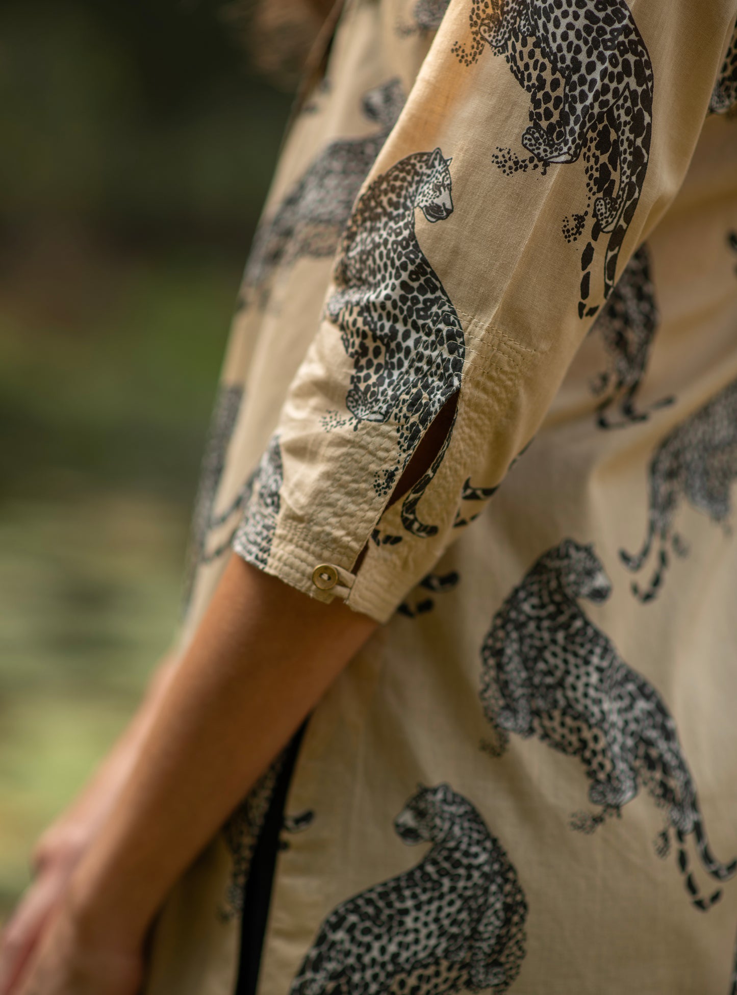 Rangoon Top : Leopard Beige Voile