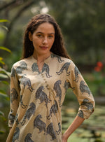 Rangoon Top : Leopard Beige Voile