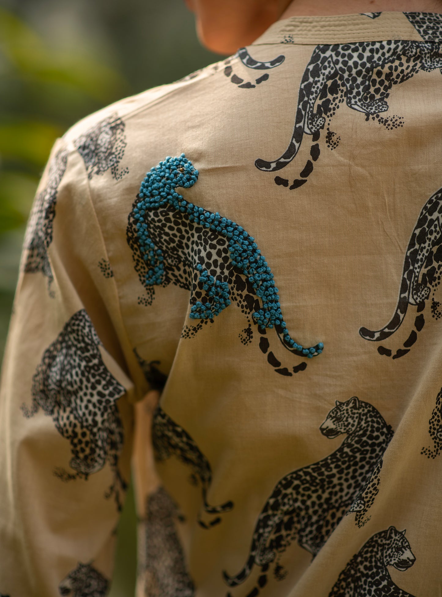 Rangoon Top : Leopard Beige Voile