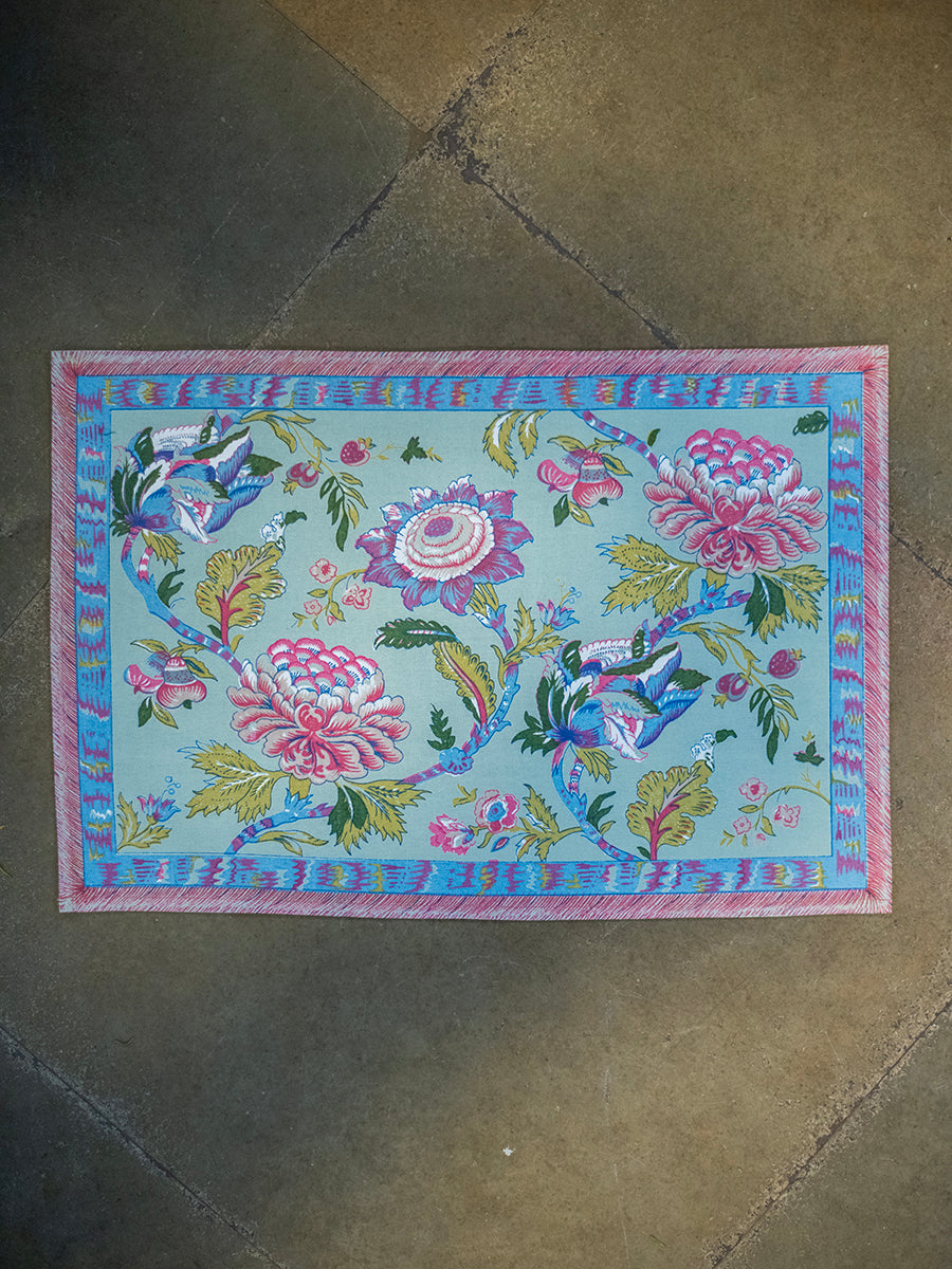 Printed Mat Set of 6 : Redwood Mint Canvas