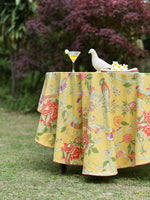 Round Table Cloth : Bird Yellow