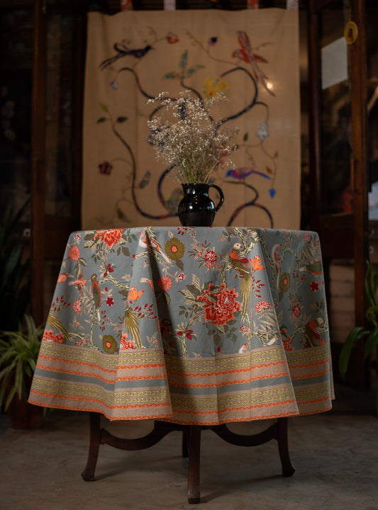 Printed Table Cloth : Bird Manosque Round Sheeting