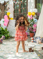 Kids Rusched Top : Monkey Rust Voile