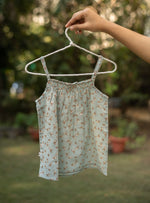 Kids Rusched Top : Chidiya Blue Voile