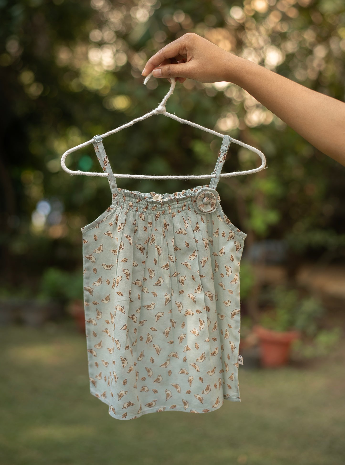 Kids Rusched Top : Chidiya Blue Voile