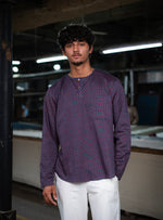 Sailor Shirt FS : Alaknanda Navy Cotton Satin