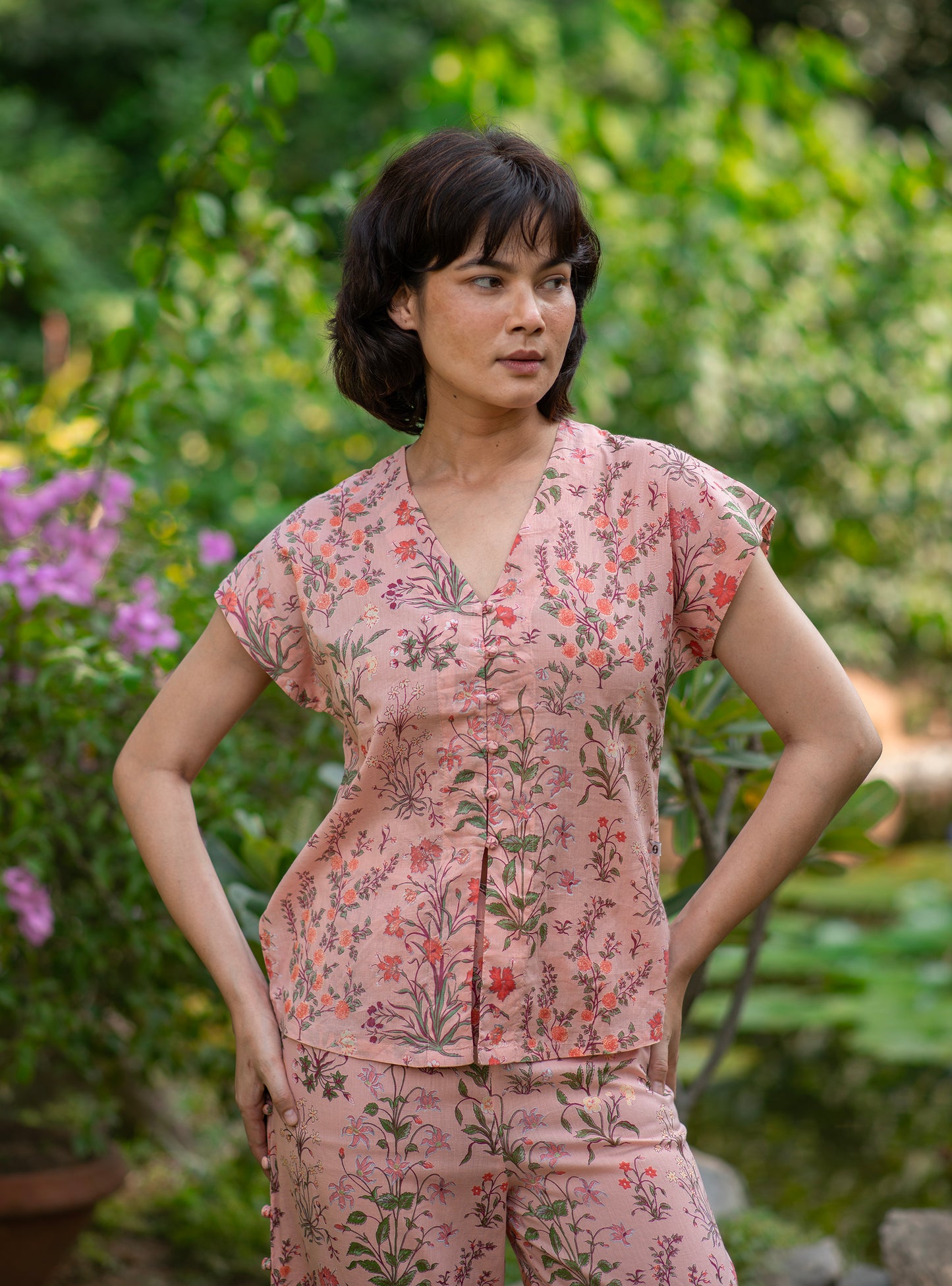 Sara Top : Garden Blush Voile