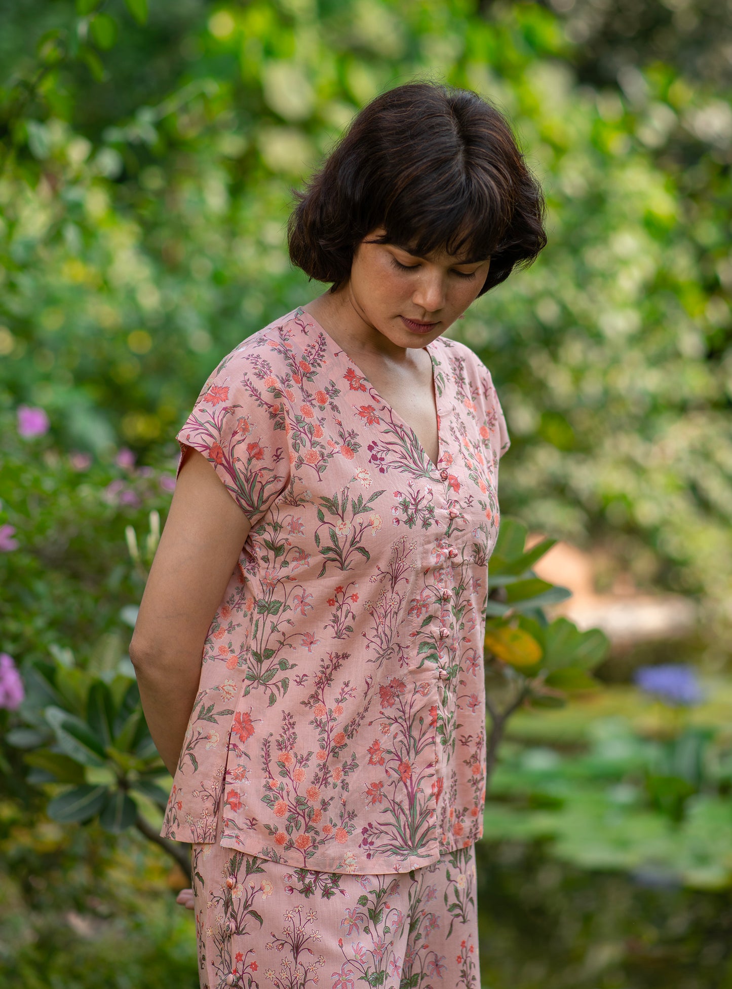 Sara Top : Garden Blush Voile