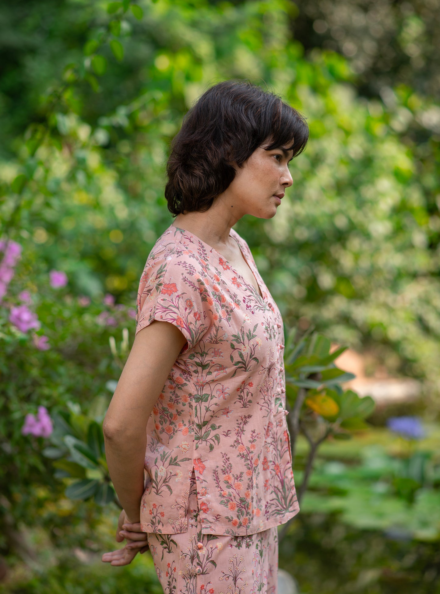 Sara Top : Garden Blush Voile