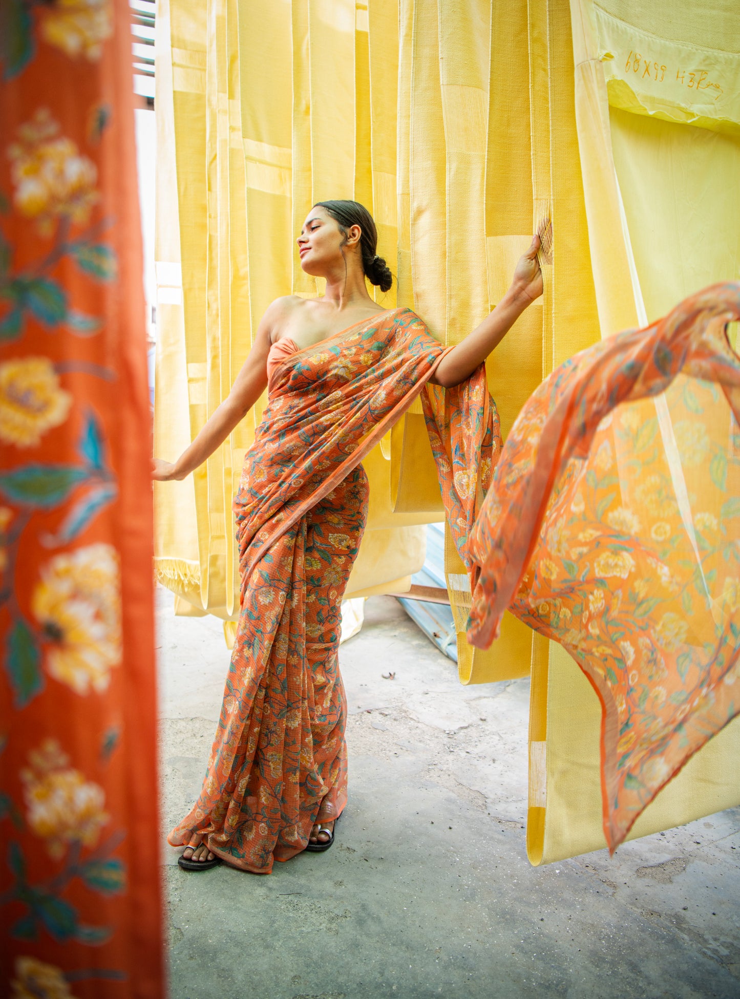Saree Florentine : Orange Kota Silk