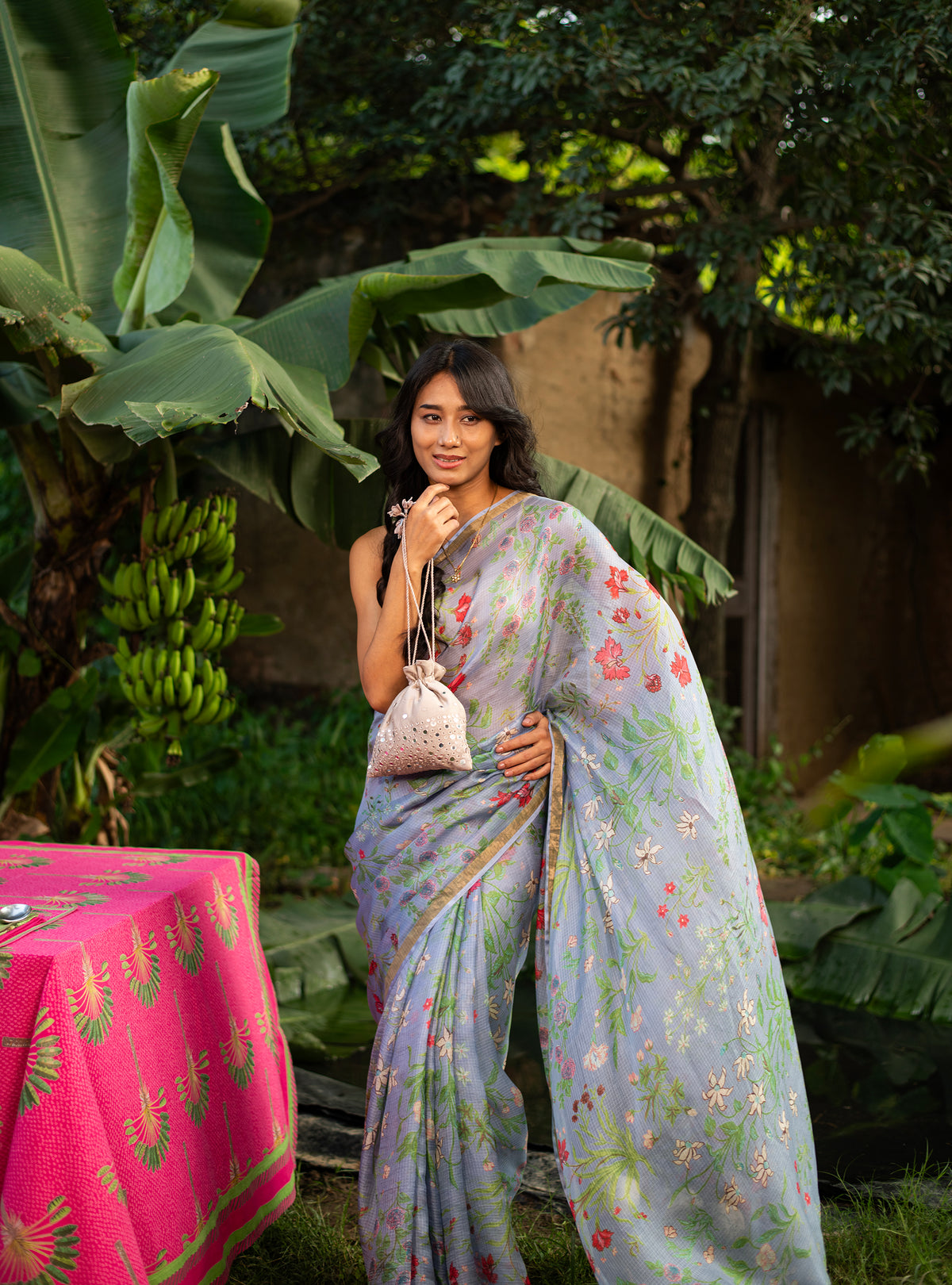 Tara Potli : Beige Chanderi