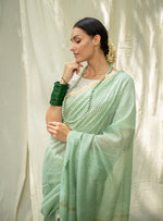 Saree Chanderi : Scales Green